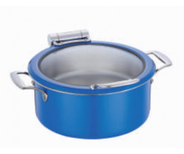 Nồi hâm buffet tròn nắp kính  Inox 28cm màu xanh - 4L