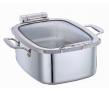 Nồi hâm buffet nắp kính Inox vuông - 4L