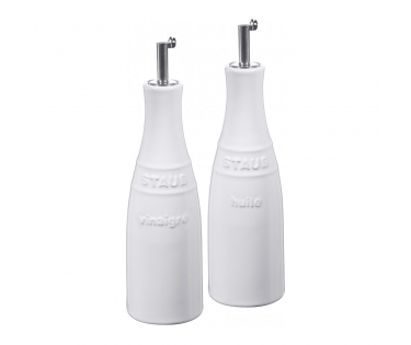 Bộ bình đựng dầu Staub màu trắng
