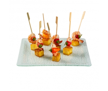 Dĩa thủy tinh handmade chữ nhật Rosseto GLS044W