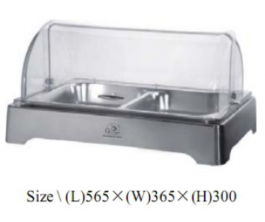 Khay chữ nhật trưng bày thức ăn (nắp PC)-KS62140-1