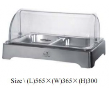 Khay chữ nhật trưng bày thức ăn (nắp PC)-KS62140-2