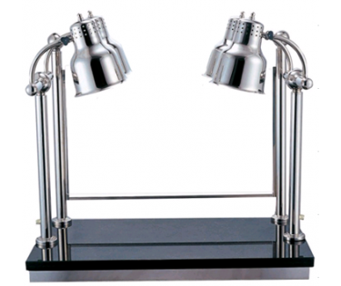 Đèn hâm nóng thức ăn buffet 4 bóng inox trắng đế đá chữ nhật DVC-07