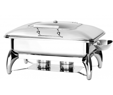 Nồi hâm buffet chữ nhật nắp kiếng có  chân S62593