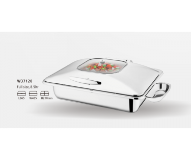 Nồi hâm buffet Sunnex chữ nhật nắp kiếng W37120