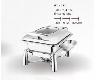 Nồi hâm buffet Sunnex vuông nắp kiếng có chân W39320