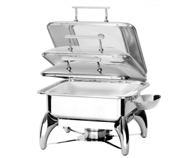 Nồi hâm buffet vuông nắp kiếng có chân S62293