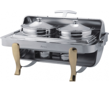 Nồi hâm soup  chữ nhật chân vàng ( nắp PC )-DKS61181
